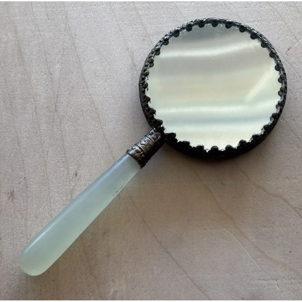 Vintage Small Porcelain Hand Mirror 5